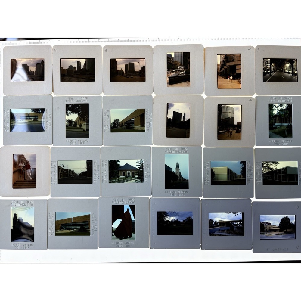 Vintage Architectural 35mm Slides Color Lot of 57 Chicago Grand Rapids MI Iowa